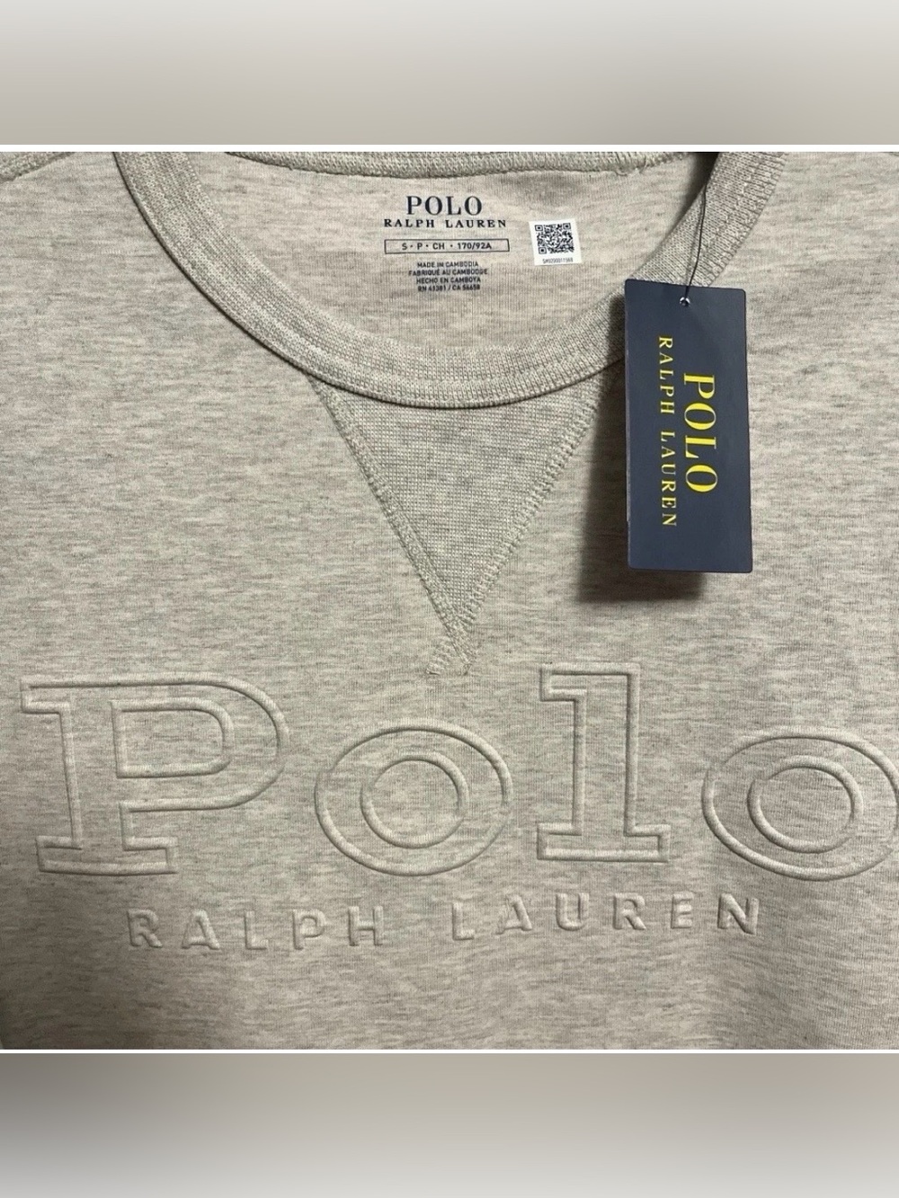 NWT Polo Ralph Lauren GRAY
HEATHER Double-Knit
EMBOSSED Sweatshirt Men's small